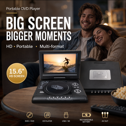 📺 נגן DVD/EVD נייד HD בגודל 7.8 אינץ' – מסך גדול, נטען ותואם ל-DVD/CD/USB/SD – מושלם לשימוש ביתי ולנסיעות 🔥 50% הנחה