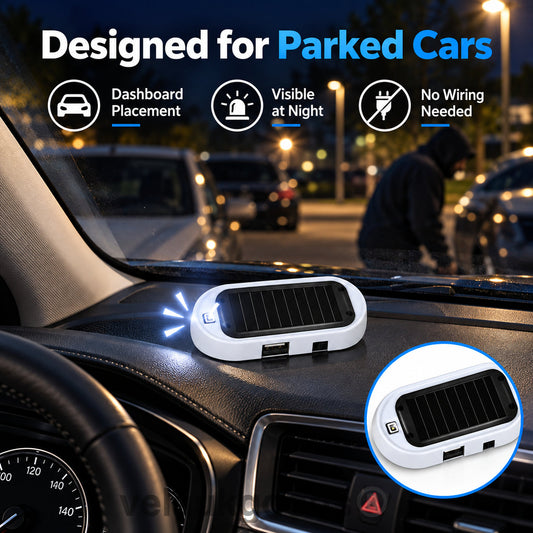 🚨 50% הנחה 🚗 נורת LED סולארית קומפקטית מהבהבת נגד גניבה