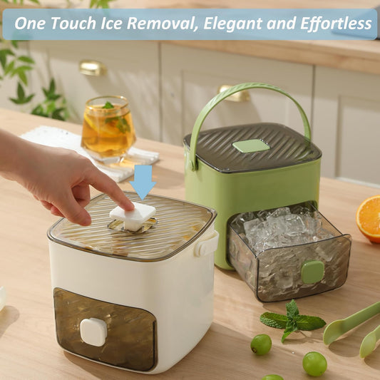 🥳מבצע חם לשנת 2026🥳💞נמכרו מעל 50,000 יחידות!🧊מכונת קרח ניידת עם מכסה ותא אחסון (48 קוביות)