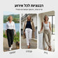 מכנסיים לנשים עם מותניים אלסטיות, מבד כותנה ופשתן, בגזרה רחבה