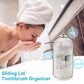 🌸 מארגן מברשות שיניים עם מכסה הזזה – עמיד באבק, מושלם לאמבטיה קטנה 🏠
