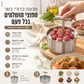 🍖 תבנית קציצות מנירוסטה 304 – 6/12 חורים, קציצות אחידות, קלה לשימוש ולניקוי! 🔪✨