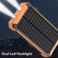 🔥 סוללת גיבוי סולארית ניידת 10000mAh עם שני פנסי LED לנסיעות ולקמפינג