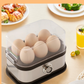 🍳 מאדה ביצים רב‑תכליתי – 200W, אידוי מהיר, מכסה שקוף. מושלם לבקרים עמוסים! ✨💨