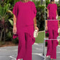 💝Chiffon two-piece set for women – Asymmetrical double-layered top & wide-leg pants – Breathable & elegant for spring & vacations