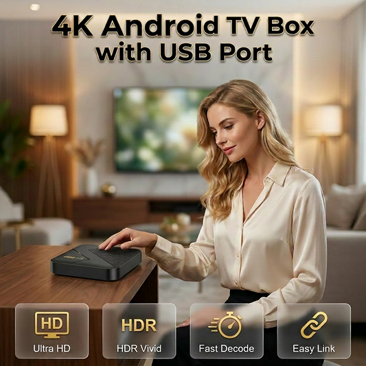 📺 קופסת Android TV 4K עם Bluetooth ✨ | רזולוציית HDR | קישוריות אוניברסלית | קירור חכם 🔥